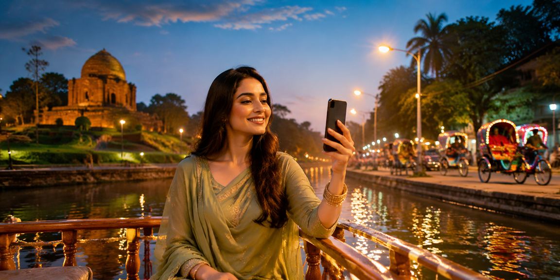 ঢাকায় রিকশার পাশে বসে একজন ভিআইপি সদস্য মোবাইলে bd89 অ্যাকাউন্ট চেক করছেন